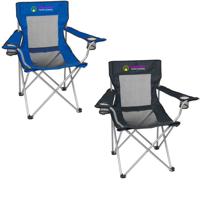 HH7052 Mesh Folding Chair With Carrying Bag And Custom Imprint